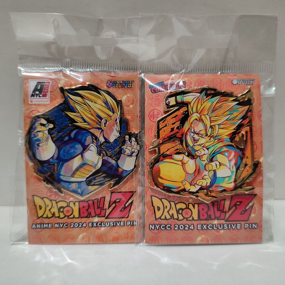 Dragon Ball Z Vegeta And Son Goku Painterly Series Enamel Pins Official Set Of 2